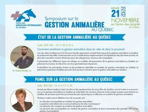 Symposium sur la gestion animalière au Québec